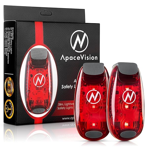 Apace Vision LED Safety Light 2 Pack - Clip-On Strobe Lights for Runners, Dogs, Bikes & More | High Visibility Reflective Gear Accessories