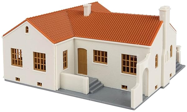 Walthers Cornerstone Cornerstone Mission Style Bungalow House Kit Authentic Architecture for Steam or Diesel Era Layouts 4-15/16 x 5-9/16 x 2-13/16 Inches - View 3 of 5