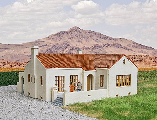 Walthers Cornerstone Cornerstone Mission Style Bungalow House Kit Authentic Architecture for Steam or Diesel Era Layouts 4-15/16 x 5-9/16 x 2-13/16 Inches - View 5 of 5