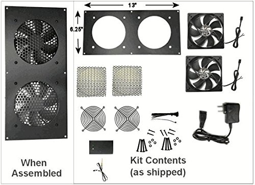 coolerguys Coolerguys Dual 120mm Fan Kit with Pre-Set Thermal Controller for Efficient Cooling CG-1202-P - View 2 of 3