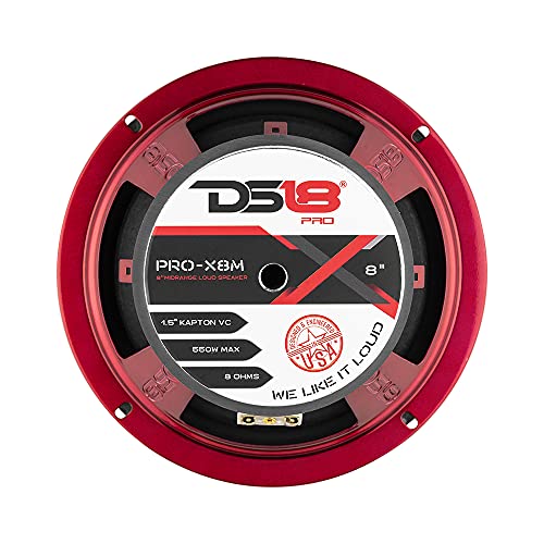 DS18 "DS18 PRO-X8M 8" Loudspeaker - 550W Max Midrange Car Audio Speaker for Superior Stereo Sound" - View 9 of 9