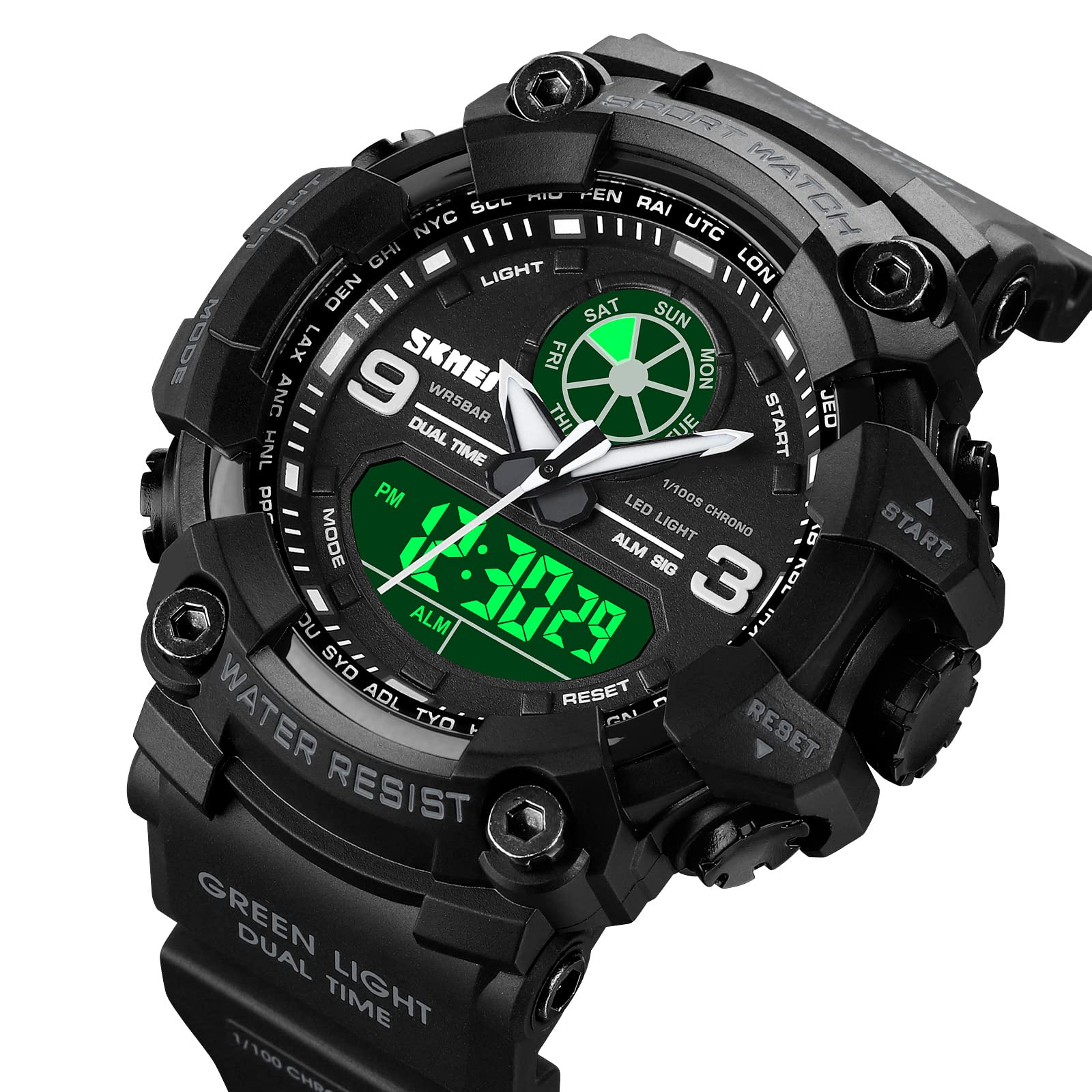 Fanmis Men's Military Waterproof Quartz Sport Watch with Analog Display and LED Multifunctional Features - View 2 of 6