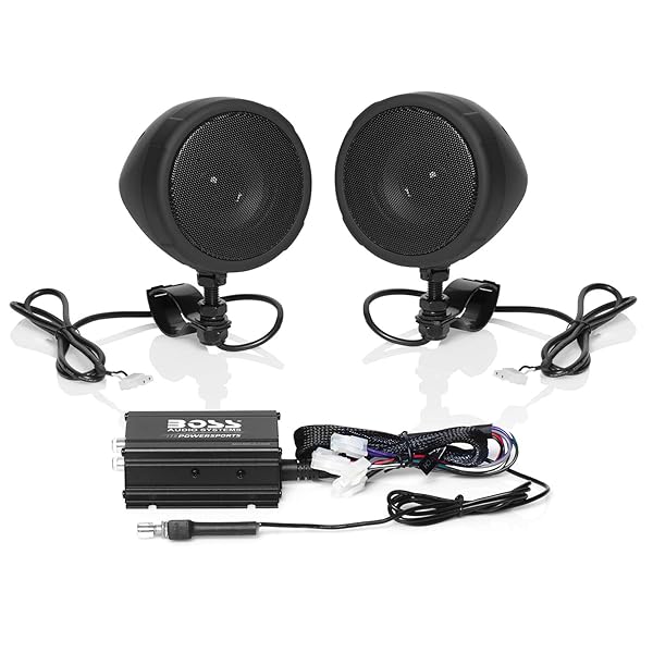 BOSS Audio Systems Boss MCBK420B Bluetooth Speaker System: Compact, Weatherproof Sound for ATVs & Motorcycles