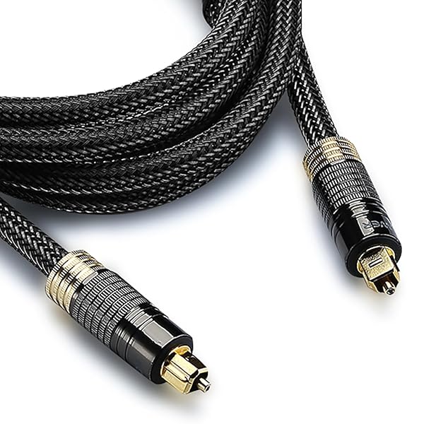 FosPower FosPower 24K Gold Plated Toslink Digital Optical Audio Cable 10ft Zero RFI EMI Interference Durable Nylon Braided Jacket