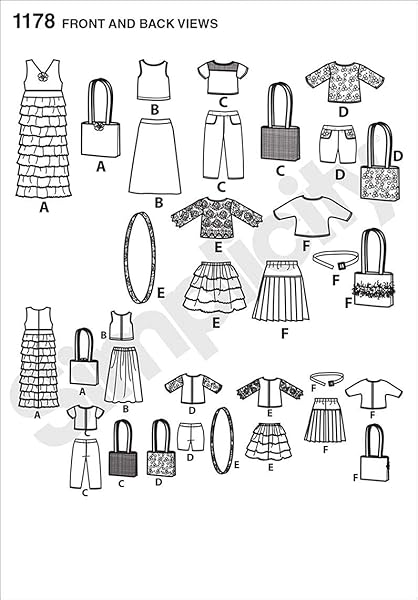 Simplicity Simplicity US1178OS 18 Inch Doll Clothes Sewing Pattern Kit One Size for Easy DIY Fashion Projects - View 2 of 2