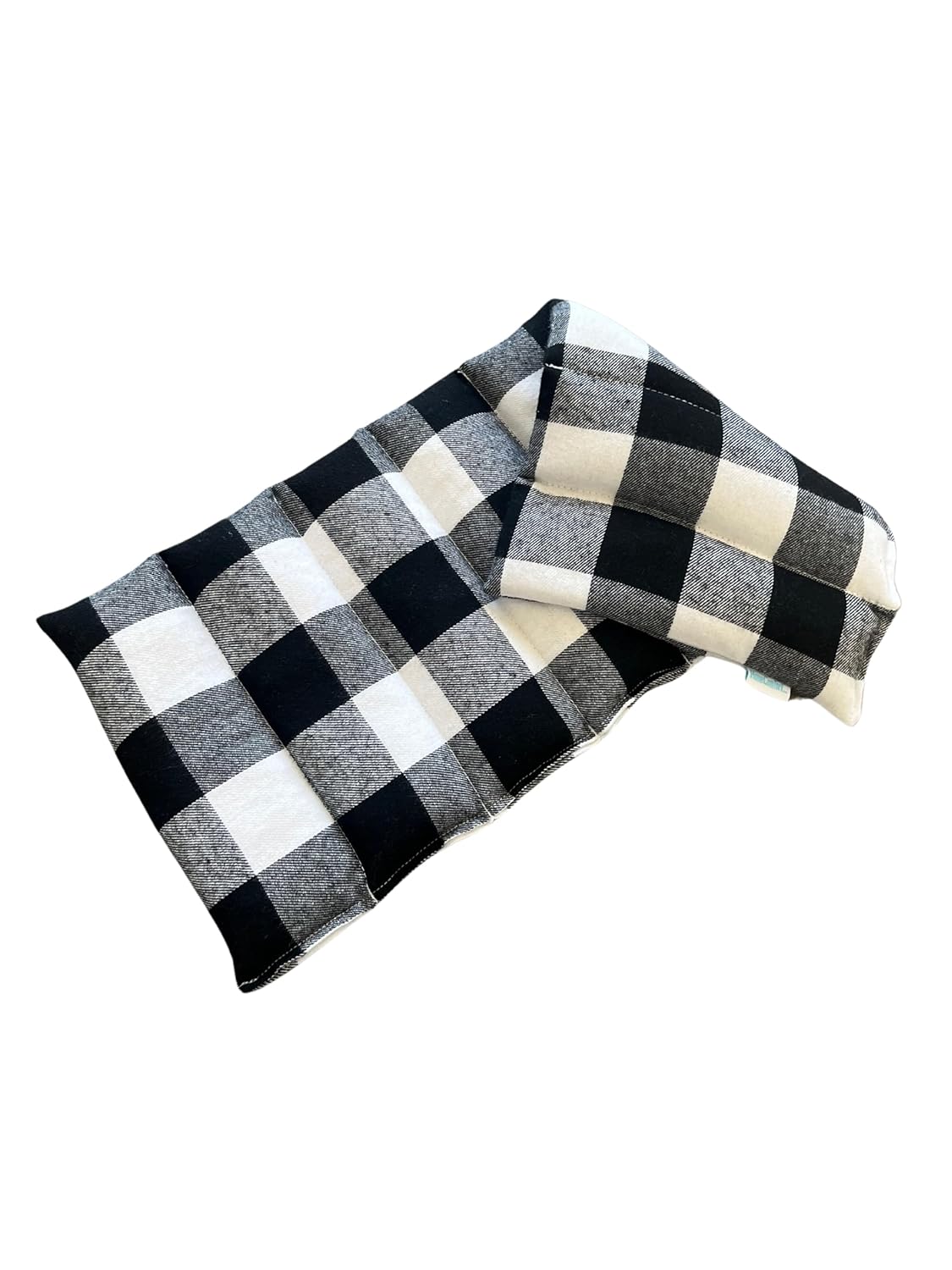 Home Comfort Large Black Plaid Microwavable Heating Pad for Pain Relief and Comfort