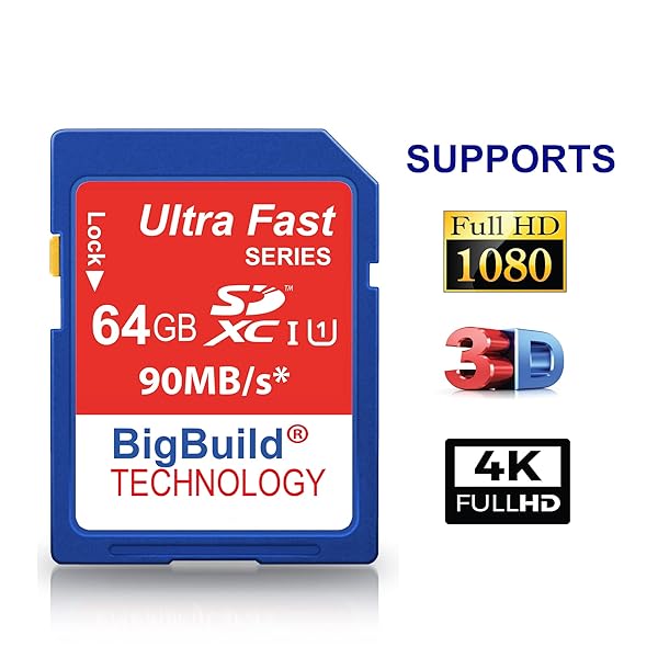 BigBuild Technology BigBuild Technology 64GB Ultra Fast SDXC Memory Card 90MB/s for Nikon D3200 Camera - View 5 of 10