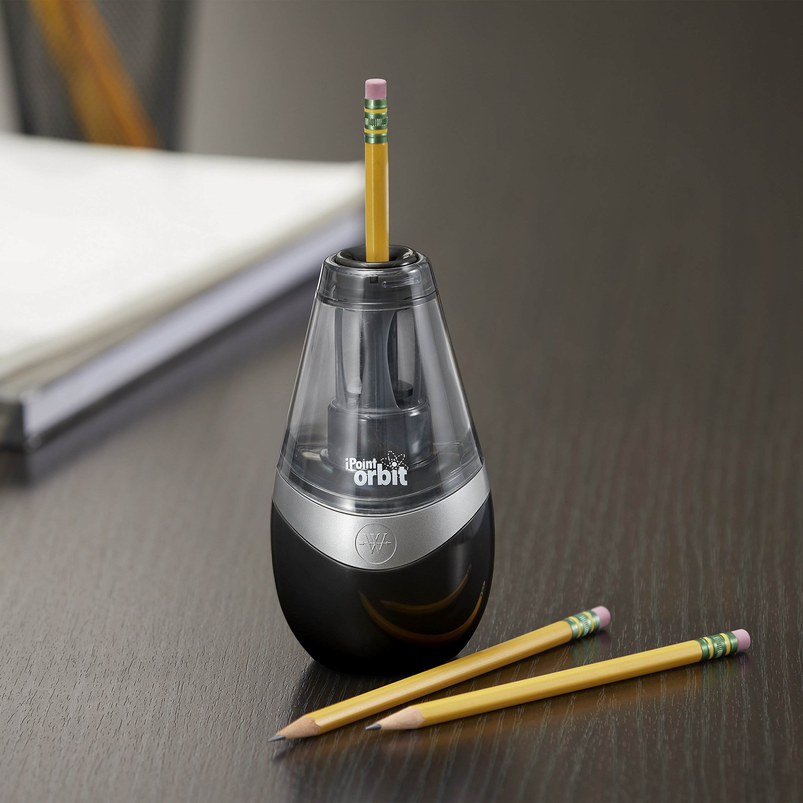 Westcott iPoint Orbit Battery Pencil Sharpener Black Efficient and Portable Design for Quick Sharpening - View 6 of 7
