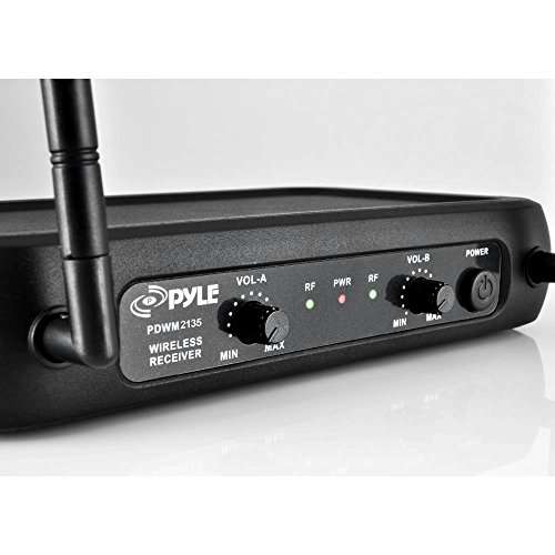 Pyle Buy Pyle VHF Dual Frequency Wireless Microphone System - 2 Handheld Mics for PA, Karaoke & DJ Parties (PDWM2135) - View 3 of 5