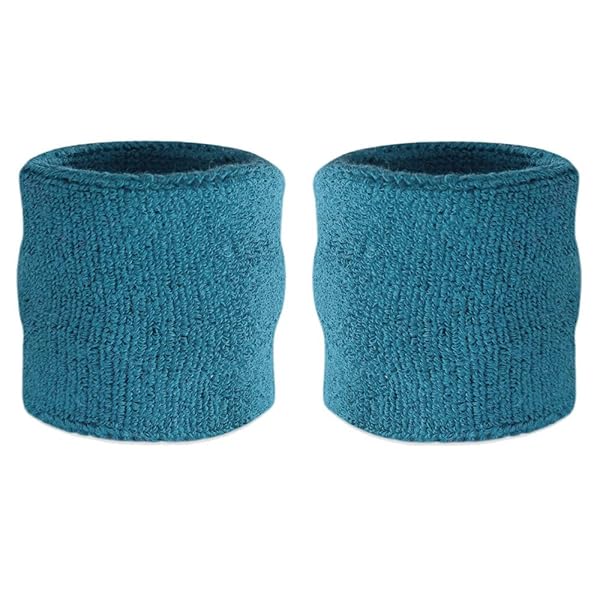 Suddora Buy Suddora Teal Wrist Sweatbands - Absorbent Cotton for Gym, Sports & Cosplay | Perfect for Basketball, Tennis & More!
