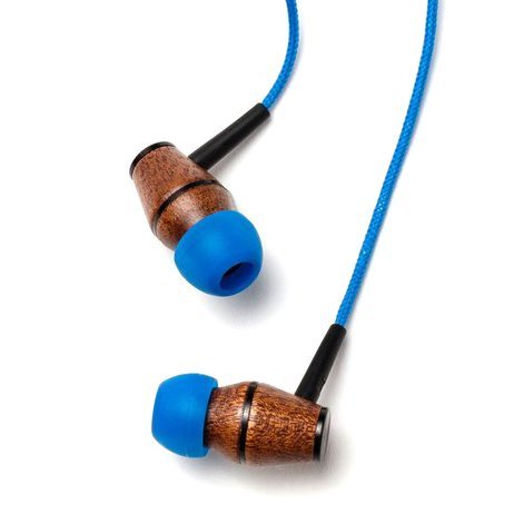Symphonized Symphonized XTC Premium Wood Noise-Isolating In-Ear Headphones with Microphone Blue Nylon Cord - View 2 of 5