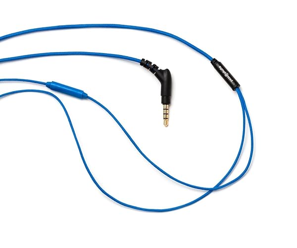 Symphonized Symphonized XTC Premium Wood Noise-Isolating In-Ear Headphones with Microphone Blue Nylon Cord - View 4 of 5