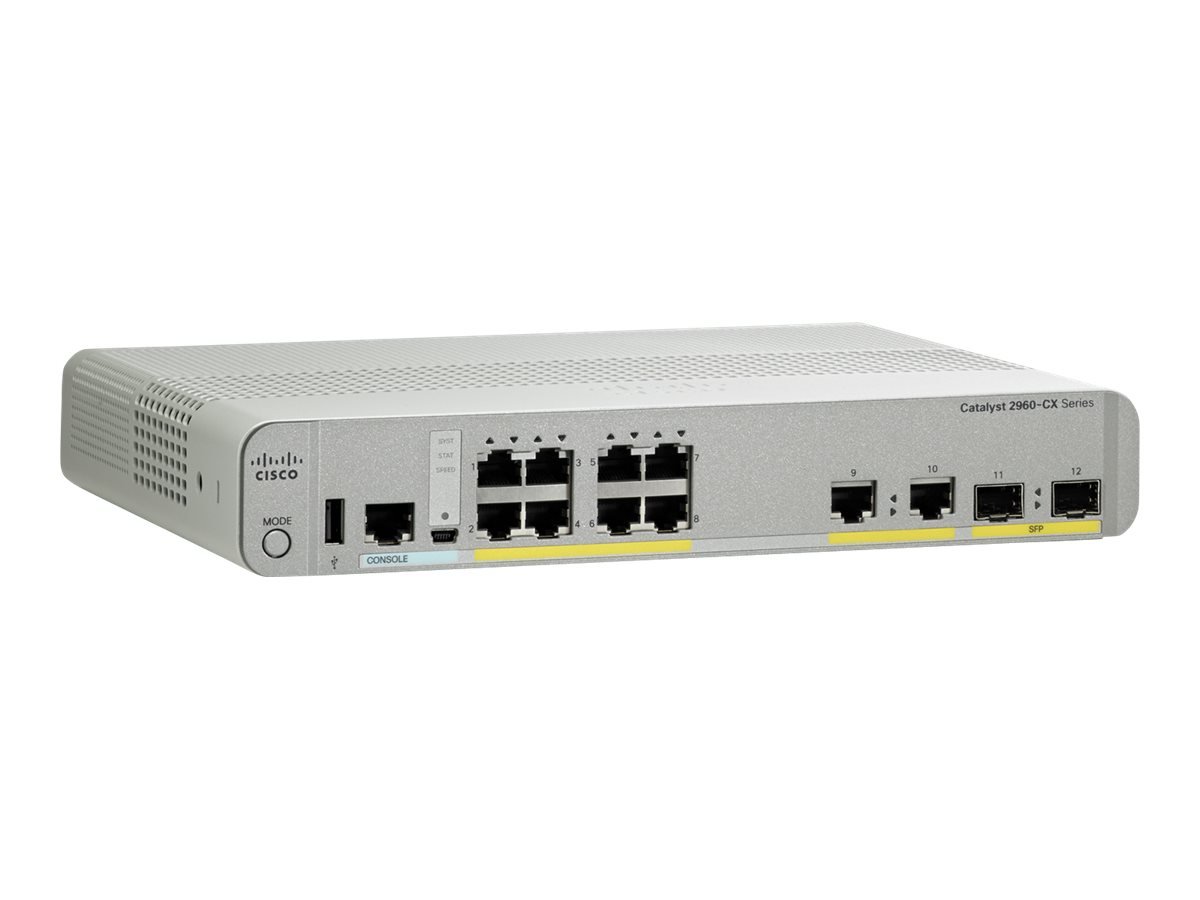 Cisco Cisco Catalyst 2960CX 8TC L Network Switch 8 Gigabit Ethernet Ports 2 SFP and 2 Copper Uplinks Enhanced Limited Model