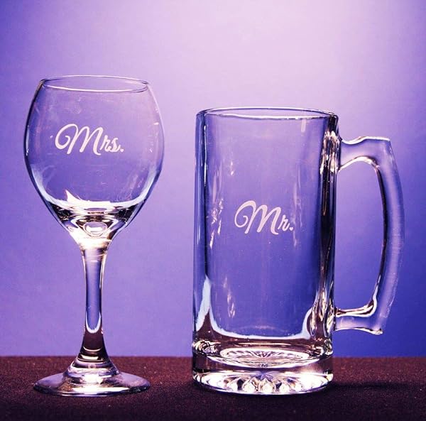 Armour Etch Armour 21-1645 Over N Over Glass Etching Stencil - 5x8 Inch Mr. & Mrs. Design for DIY Crafts - View 3 of 6