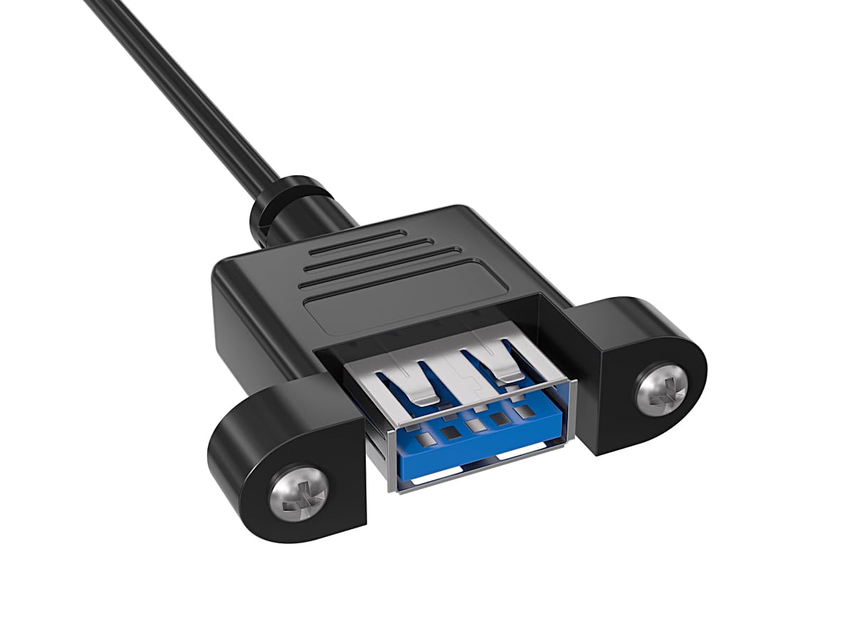 Cable Leader Cable Leader 1ft USB 3.0 Panel Mount Type A Male to Female Cable for Easy Connectivity - View 3 of 4