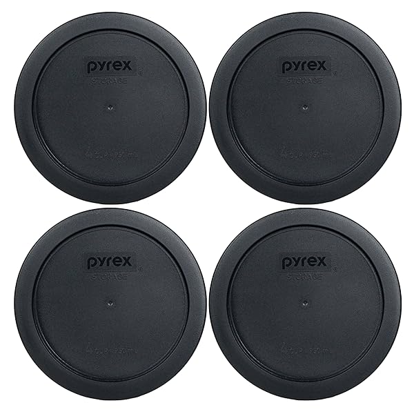 Pyrex Pyrex 7201-PC 4 Cup Round Storage Cover for Glass Bowls - Durable Black Lid for Easy Food Storage