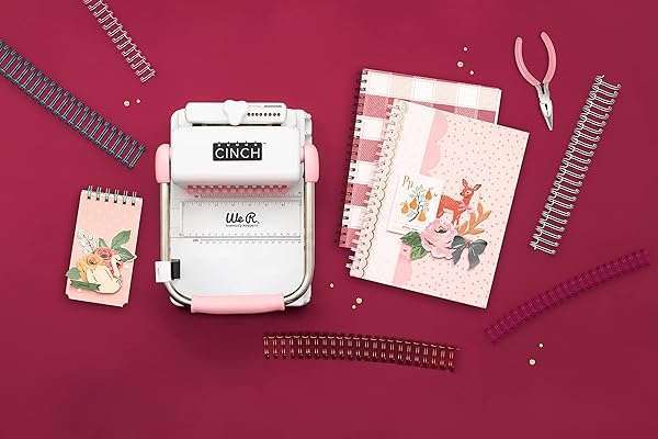 We R Memory Keepers Create Professional Books with We R Memory Keepers Cinch Binding Machine 2 - Easy Use, Pink/White, Compatible with Wire & Spiral Coils - View 6 of 11