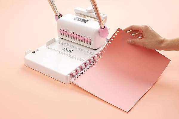 We R Memory Keepers Create Professional Books with We R Memory Keepers Cinch Binding Machine 2 - Easy Use, Pink/White, Compatible with Wire & Spiral Coils - View 8 of 11