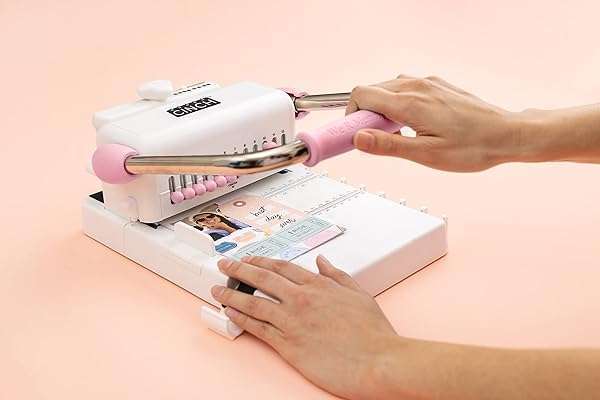 We R Memory Keepers Create Professional Books with We R Memory Keepers Cinch Binding Machine 2 - Easy Use, Pink/White, Compatible with Wire & Spiral Coils - View 10 of 11