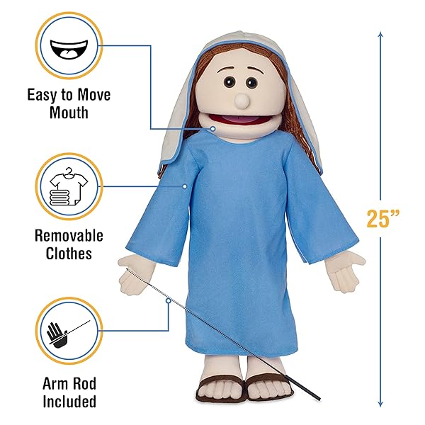 Silly Puppets 25 Inch Mary Full Body Bible Character Puppet for Christian Ministry and Educational Use - View 3 of 5