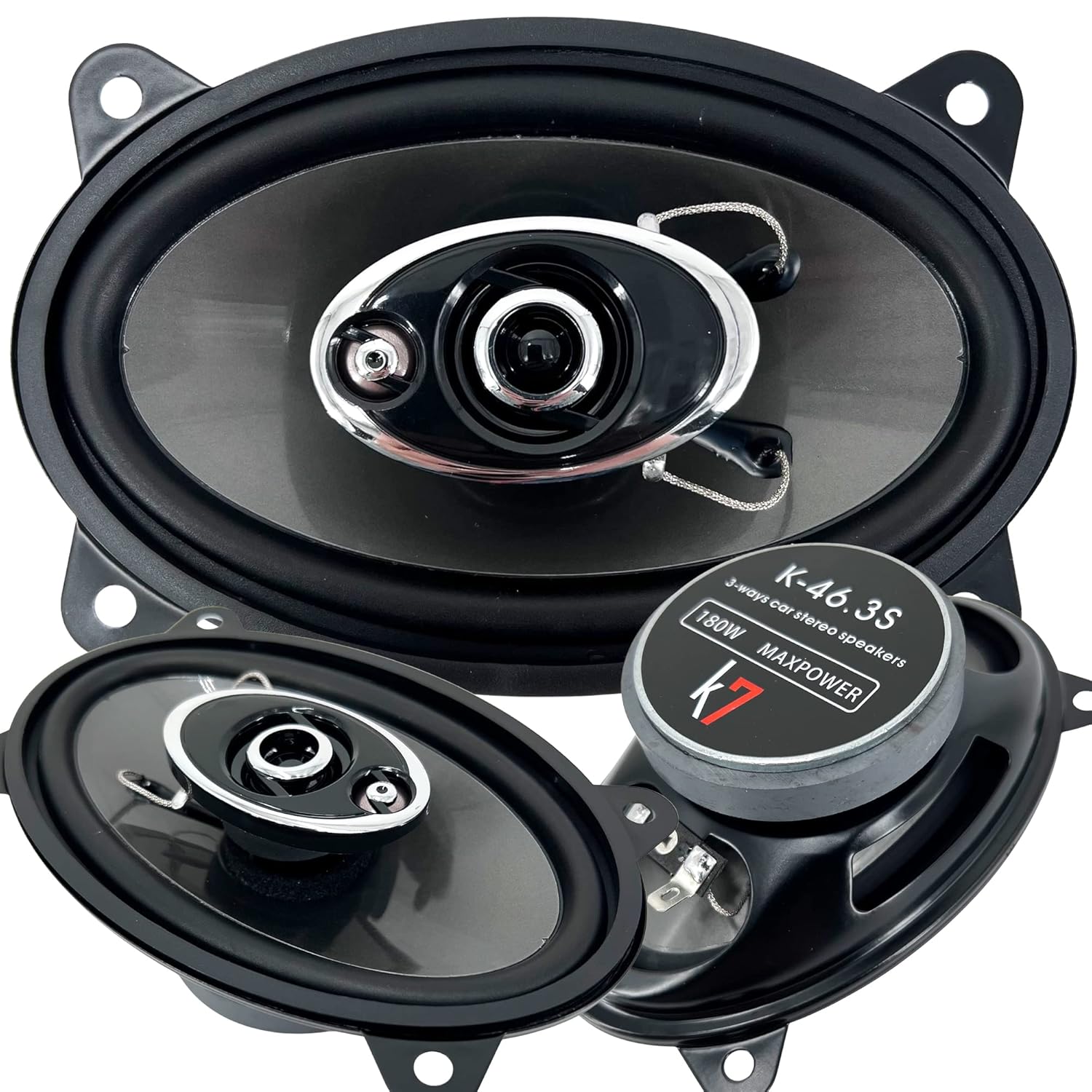 K7 K7 K-46.3S 4x6 Inch 180W 3 Way Car Stereo High Performance Speaker System