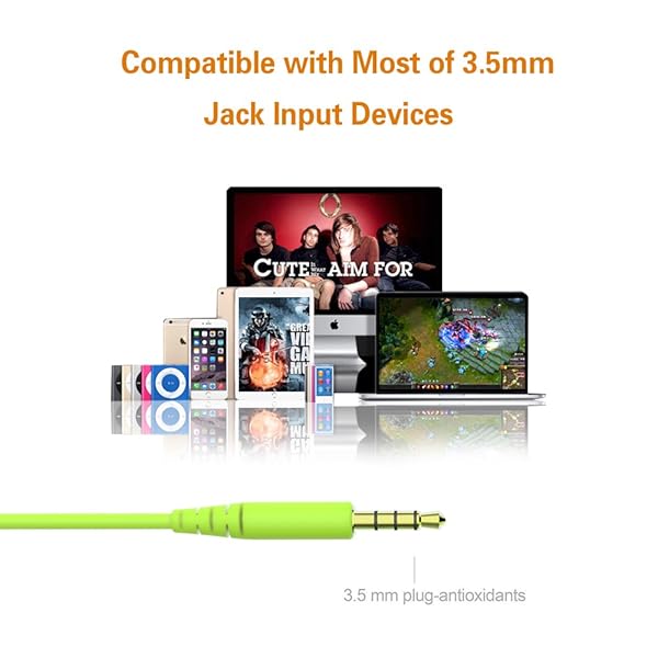 MAXROCK MAXROCK Total Soft Silicon Headphones with Mic for Sleep and Travel Compatible with Cellphones Tablets and 3.5mm Jack Green - View 5 of 6