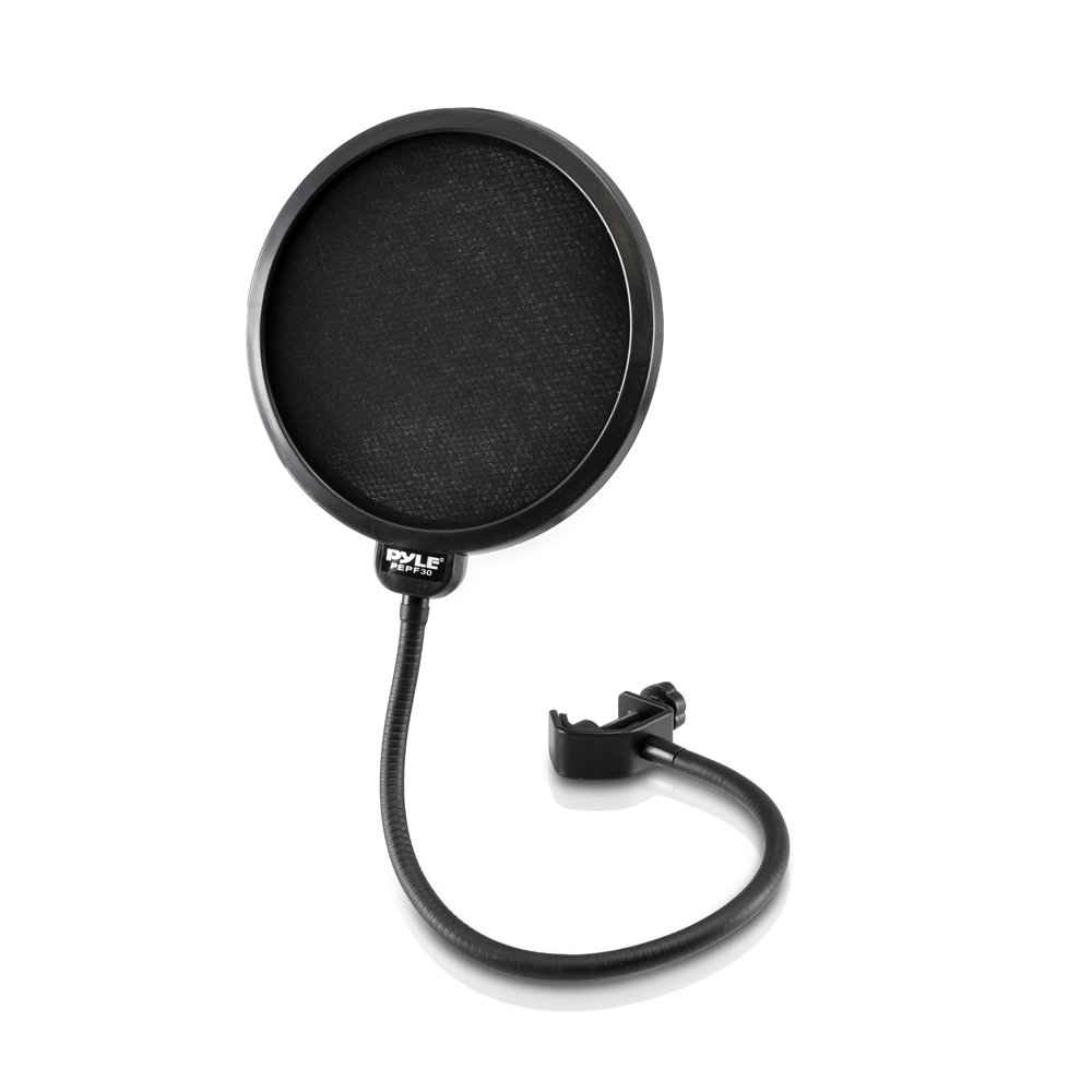 Pyle Pyle Professional Microphone Filter Screen 4 Layer Mesh Pop Blocker with Flexible Gooseneck and Universal Clamp Style Knob