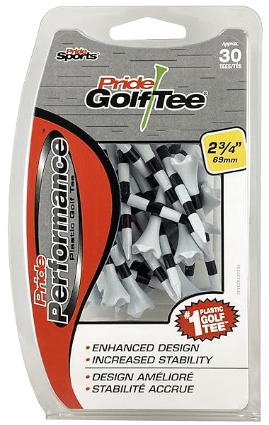 PrideSports "PRIDE GOLF TEE 30 Count White Golf Spikes - 2.75" Durable Golf Tees for Optimal Performance"