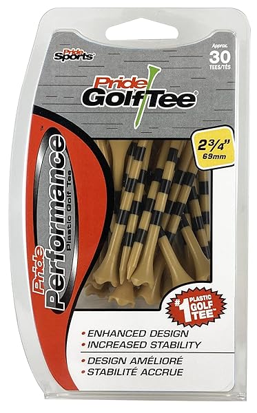 PrideSports "PRIDE GOLF TEE 30 Count Natural Golf Spikes - 2.75" Tees for Optimal Performance"