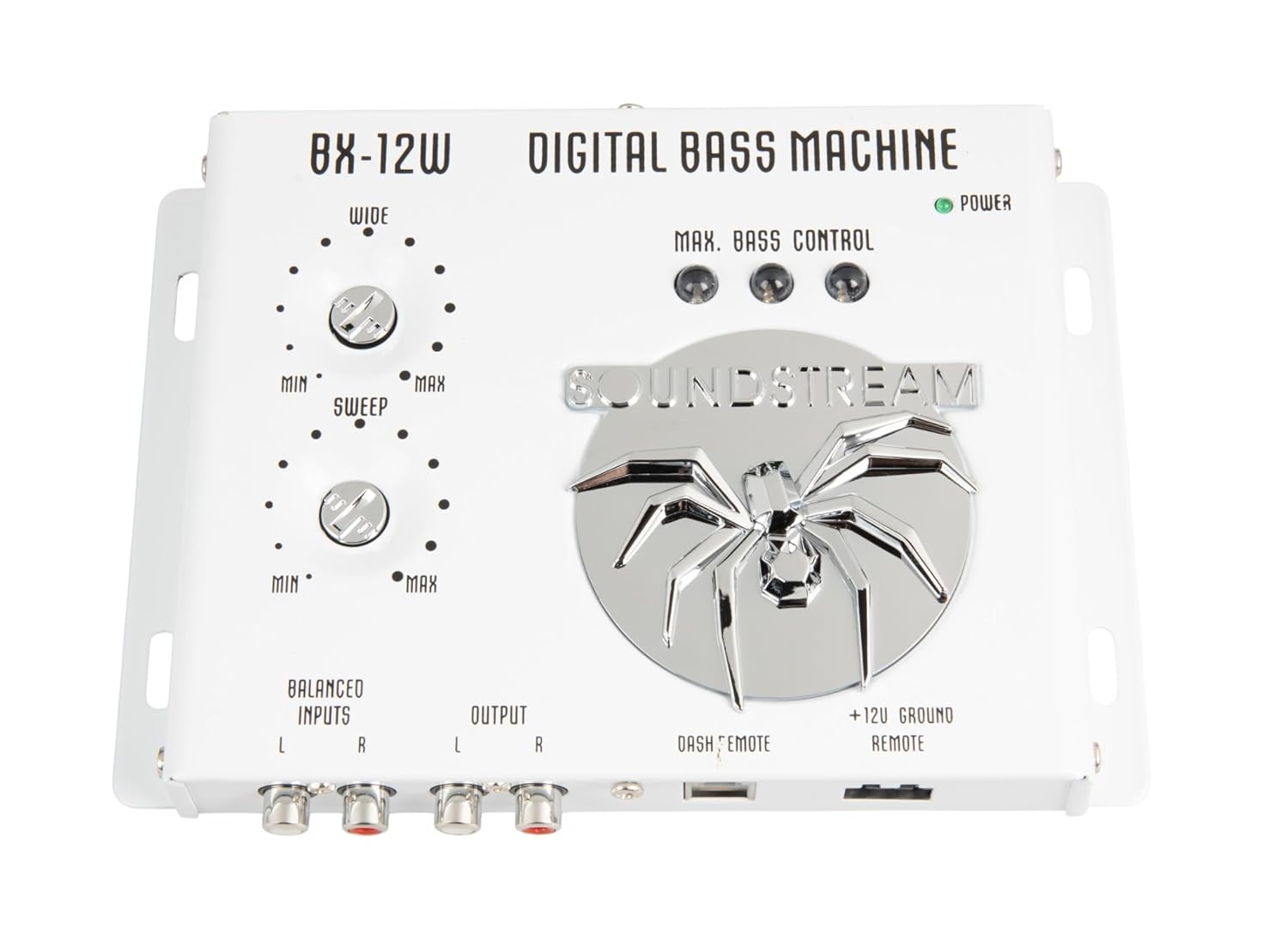 Soundstream BX-12W Digital Bass Processor with Remote Control for Enhanced Audio Experience in White