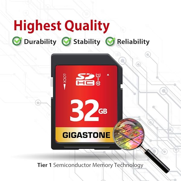 Gigastone Gigastone 32GB SD Card UHS-I Class 10 High Speed for Full HD Video Compatible with Canon Nikon Sony Pentax Kodak Olympus Panasonic Cameras - View 8 of 9