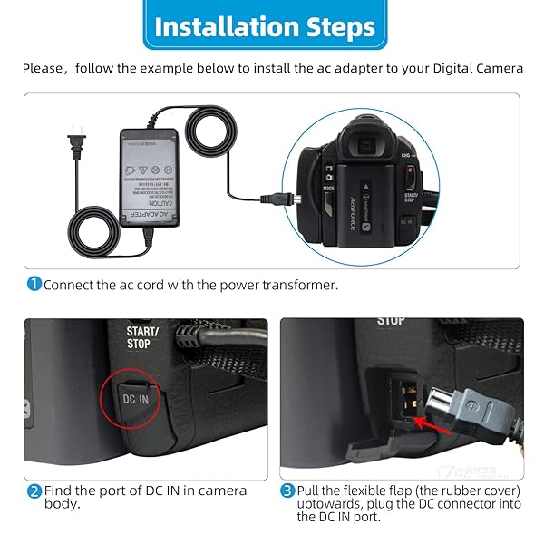 GLORICH Glorich AC-L100 Replacement Power Adapter Charger for Sony Cameras and Camcorders Compatible with AC-L100 AC-L10 AC-L15 Series - View 5 of 11