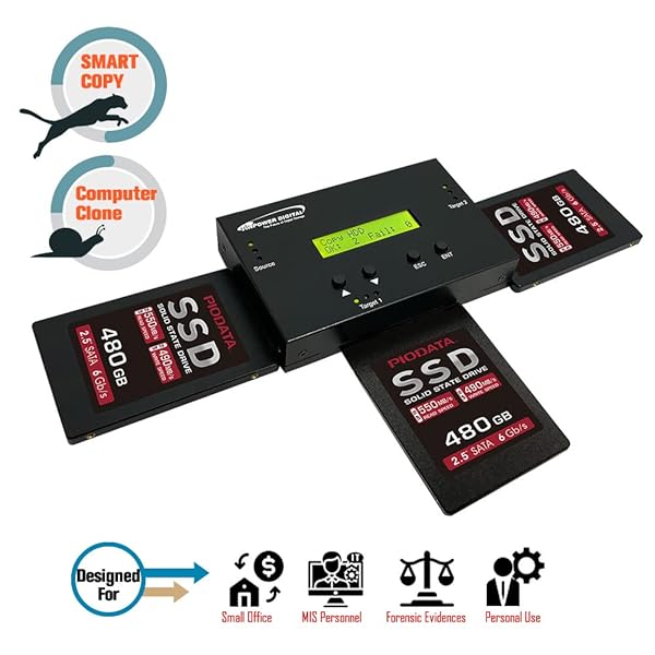 Vinpower Digital Vinpower Digital SATA Hard Disk Drive and Solid State Drive Clone Duplicator with DOD Level Eraser for 2.5 and 3.5 Inch Drives - View 9 of 10