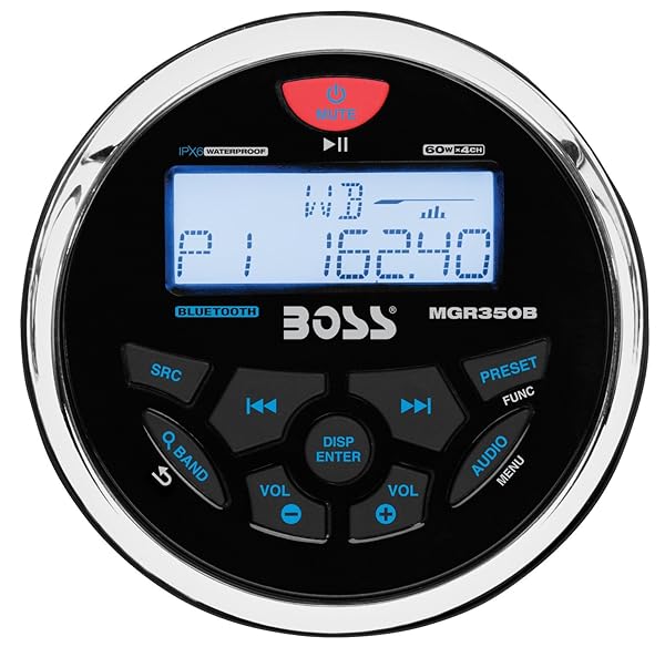 BOSS Audio Systems BOSS Audio Systems MCKGB350B.6 Weatherproof Marine Receiver and Speaker Package with Bluetooth USB AM FM NOAA Tuner and 6.5 Inch Speakers