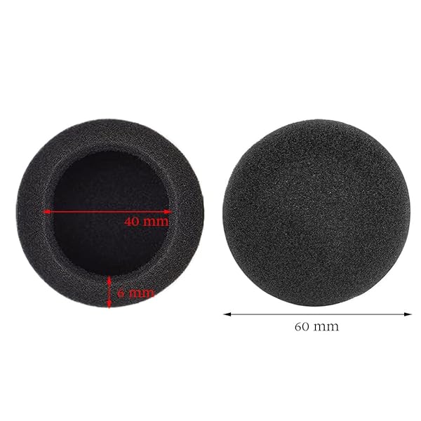 Blacell Replacement Foam Ear Pads 10 Pairs 60mm for Logitech H600 H330 H340 Sony MDR-G45LP Jensen JHH110 FreeTalk 5091 Aiwa HP-CN5 Labtec Axis 502 Black - View 2 of 8