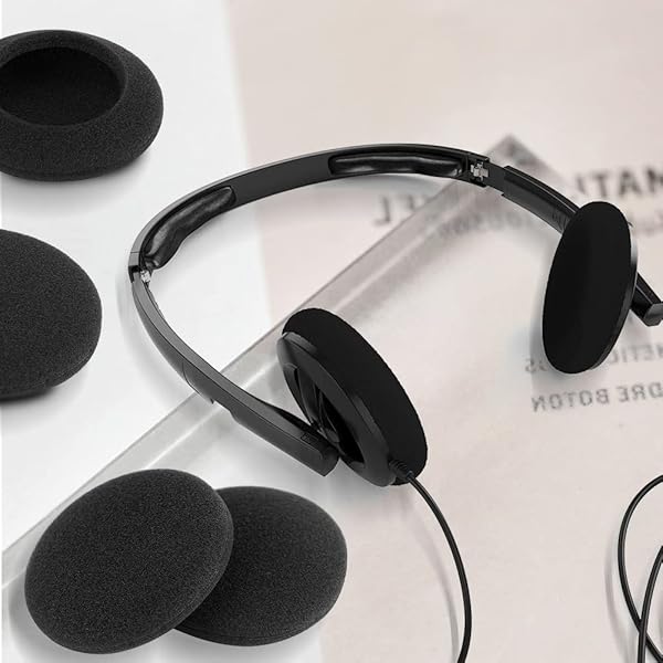 Blacell Replacement Foam Ear Pads 10 Pairs 60mm for Logitech H600 H330 H340 Sony MDR-G45LP Jensen JHH110 FreeTalk 5091 Aiwa HP-CN5 Labtec Axis 502 Black - View 7 of 8