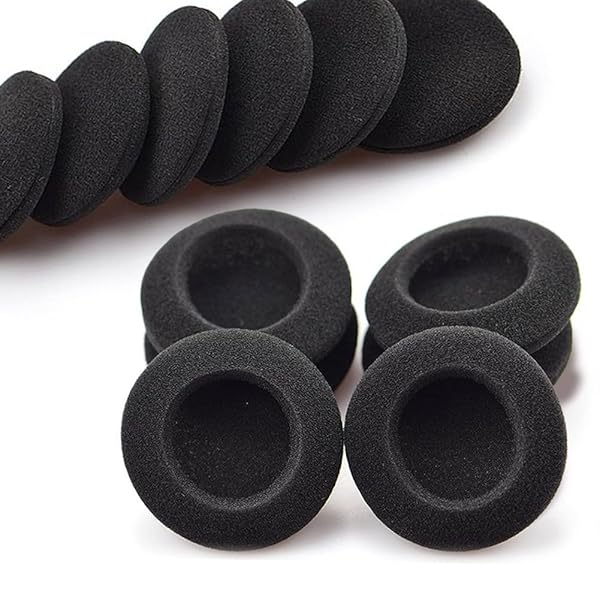 Blacell Replacement Foam Ear Pads 10 Pairs 60mm for Logitech H600 H330 H340 Sony MDR-G45LP Jensen JHH110 FreeTalk 5091 Aiwa HP-CN5 Labtec Axis 502 Black - View 8 of 8