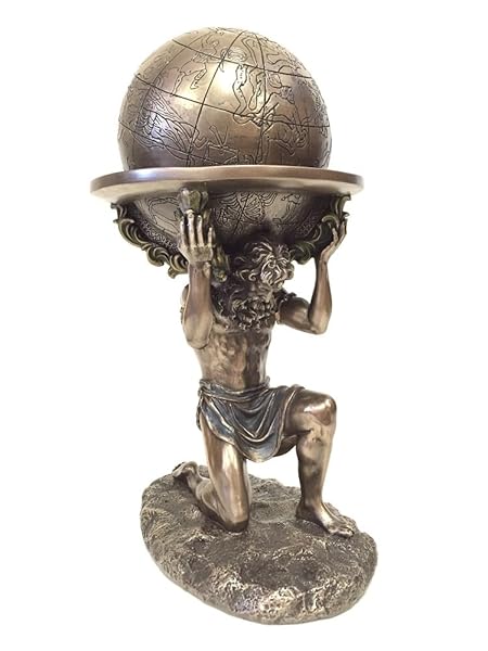 Veronese Design Veronese 9-Inch Greek Titan Atlas Statue - Antique Bronze Cold Cast Resin Decor