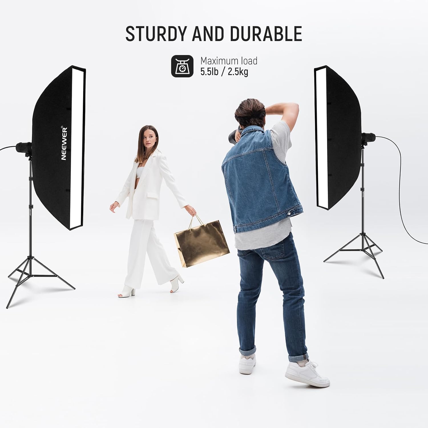 NEEWER NEEWER 7 Feet Aluminum Alloy Photography Light Stand Tripod for Video Portrait Lighting Reflectors Soft Boxes Umbrellas Backgrounds 2 Pieces - View 4 of 7