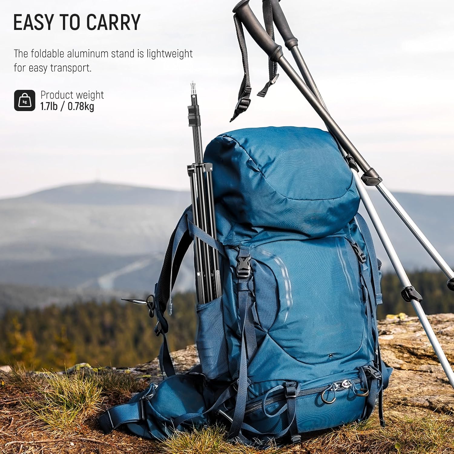 NEEWER NEEWER 7 Feet Aluminum Alloy Photography Light Stand Tripod for Video Portrait Lighting Reflectors Soft Boxes Umbrellas Backgrounds 2 Pieces - View 6 of 7