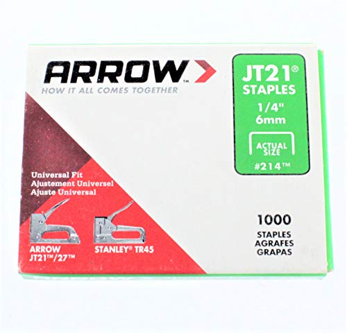 Arrow Fastener Arrow Fastener 214 Light Duty Staple 6 Pack - 1/4in. Staples, 1,000 Count for Easy Home & Office Use