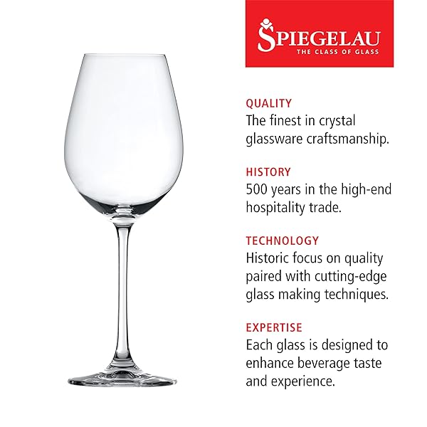 Spiegelau Spiegelau Salute White Wine Glasses Set of 4 Clear Elegant Design for Perfect Wine Enjoyment - View 3 of 9