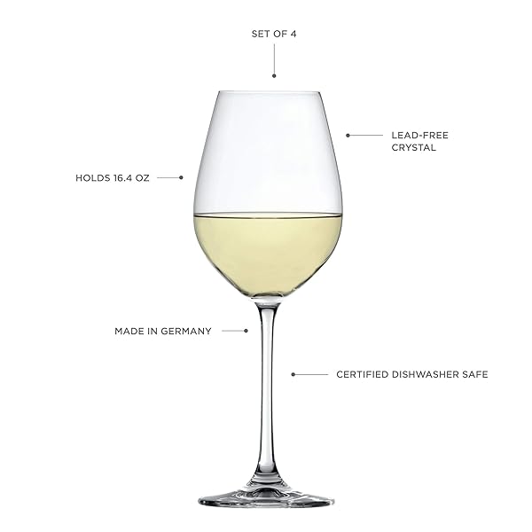 Spiegelau Spiegelau Salute White Wine Glasses Set of 4 Clear Elegant Design for Perfect Wine Enjoyment - View 9 of 9