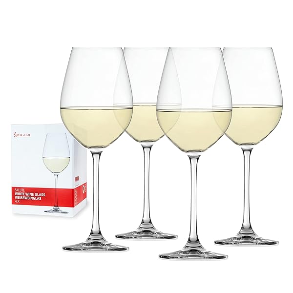 Spiegelau Spiegelau Salute White Wine Glasses Set of 4 Clear Elegant Design for Perfect Wine Enjoyment