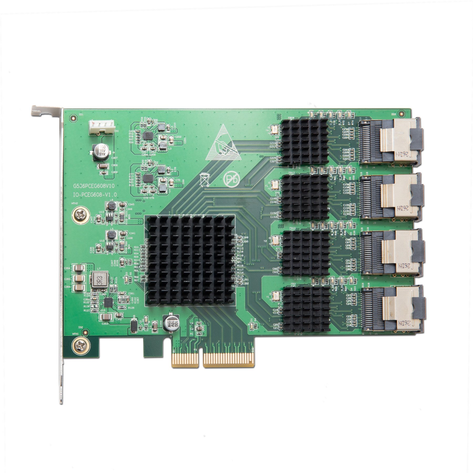 IO Crest 16 Port SAS PCIe 2.0 X4 Controller Card for High Performance Storage Solutions - View 2 of 7