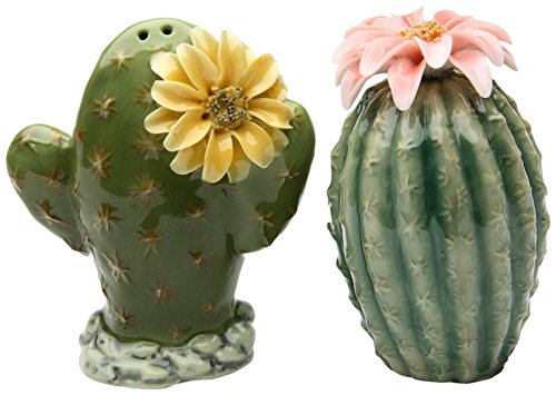 StealStreet StealStreet SS-CG-20893 Cactus Flowers Salt and Pepper Shakers Green 3.13 Inch Pair