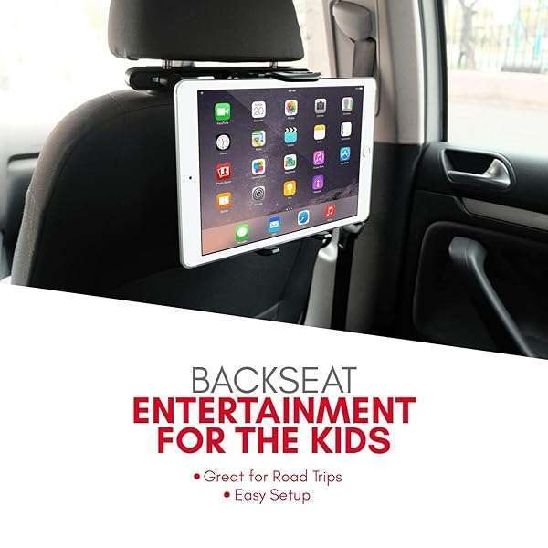 Macally Macally Tablet Holder for Car Headrest | iPad Backseat Mount for Kids | Fits 4.7-11&amp;quot; Devices | Perfect for Long Car Trips - View 3 of 9