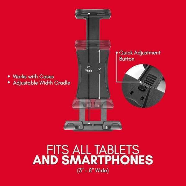 Macally Macally Tablet Holder for Car Headrest | iPad Backseat Mount for Kids | Fits 4.7-11&amp;quot; Devices | Perfect for Long Car Trips - View 5 of 9