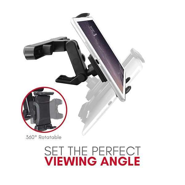 Macally Macally Tablet Holder for Car Headrest | iPad Backseat Mount for Kids | Fits 4.7-11&amp;quot; Devices | Perfect for Long Car Trips - View 6 of 9