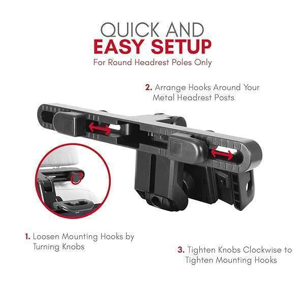 Macally Macally Tablet Holder for Car Headrest | iPad Backseat Mount for Kids | Fits 4.7-11&amp;quot; Devices | Perfect for Long Car Trips - View 7 of 9